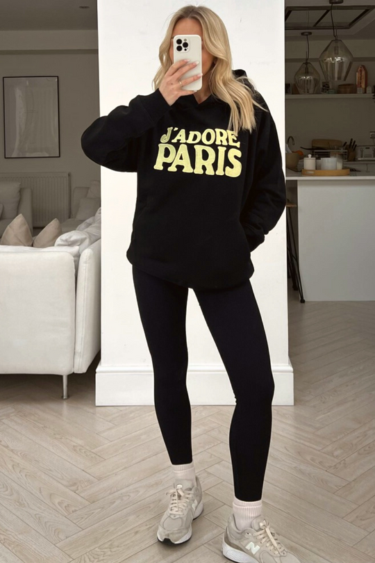 Jadore paris premium black embroidered hoodie