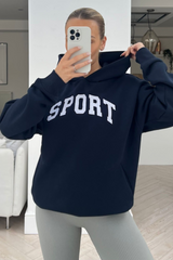 sport navy premium embroidered hoodie