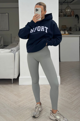 sport navy premium embroidered hoodie