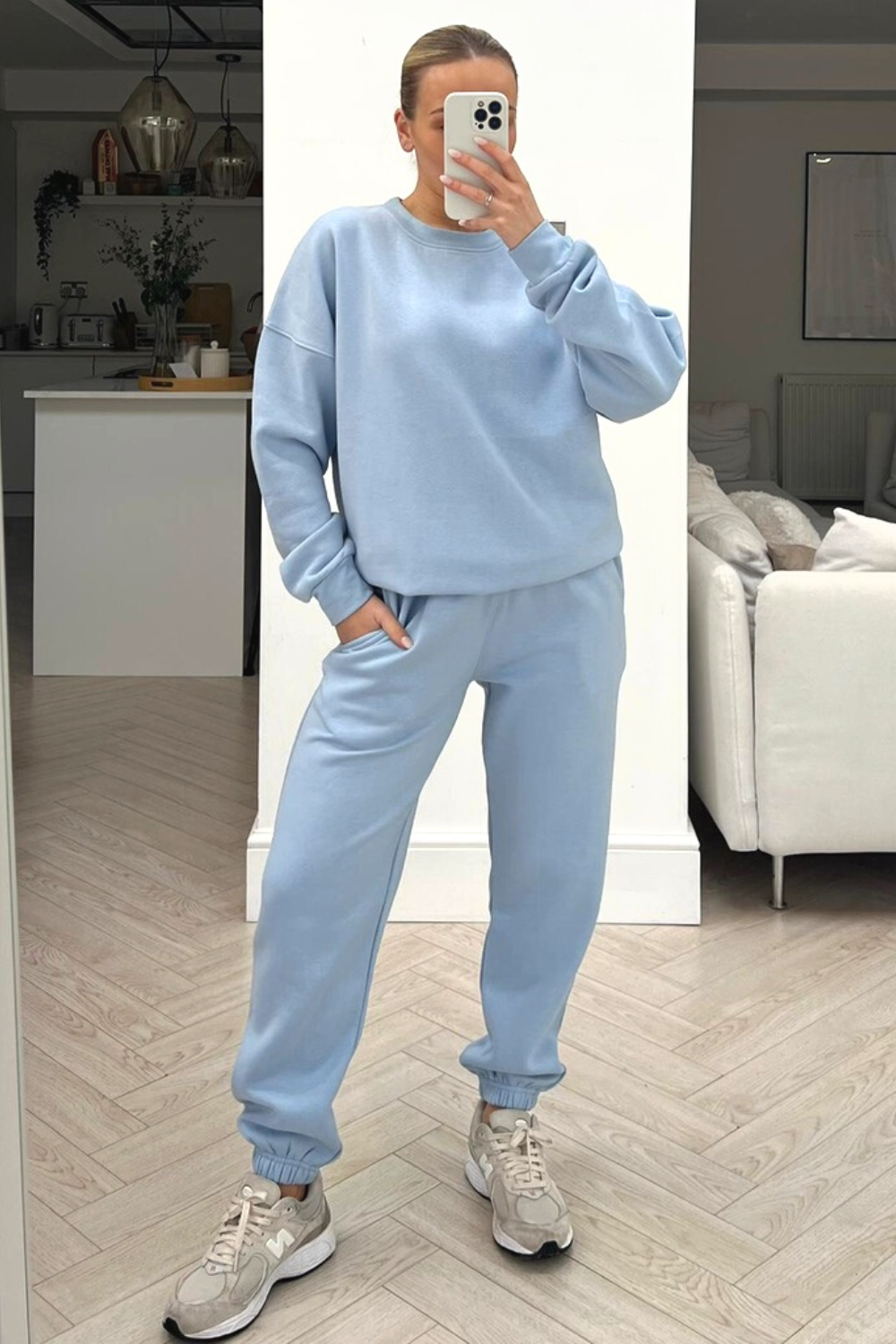 Glamify baby blue sweater essential loungewear set – Glamify Famous For  Loungewear