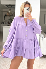 Charlotte Lilac button up blouse