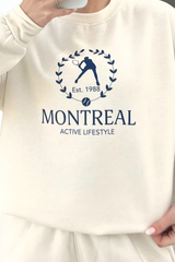 Montreal ecru printed sweater loungewear set