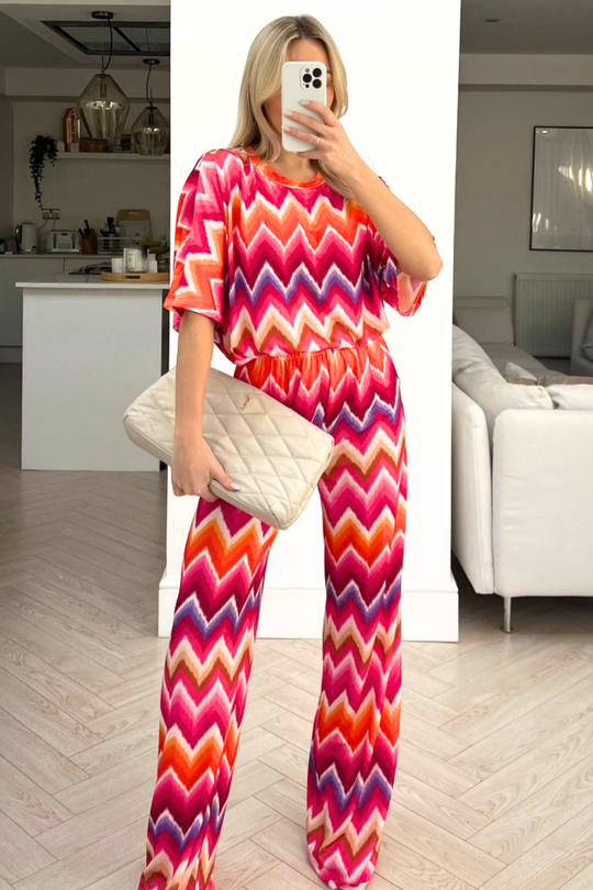 Lexi pink Flared Leg coord