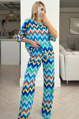 Lexi Blue Flared Leg coord