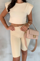 POLLY Cream Premium Cycling Shorts