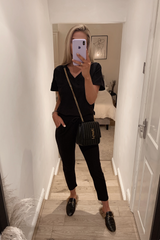 Stella Black V Neck Loungewear Set