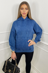 Indie blue acid wash oversized hoodie