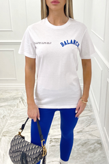 Balance blue and white printed tee