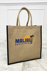 malibu beach panelled embroidered tote bag