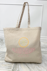 island paradise embroidered tote bag