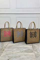 Saint Lucia black panelled embroidered tote bag