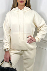 Call me - ecru oversized drawstring hoodie