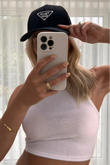 saint lucia black & white embroidered cap