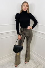 misha GOLD glitter sequin flared trousers