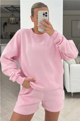 glamify baby pink essential sweater short set
