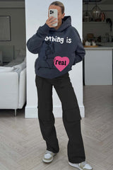 Nothing is Real steel grey Premium printed hoodie